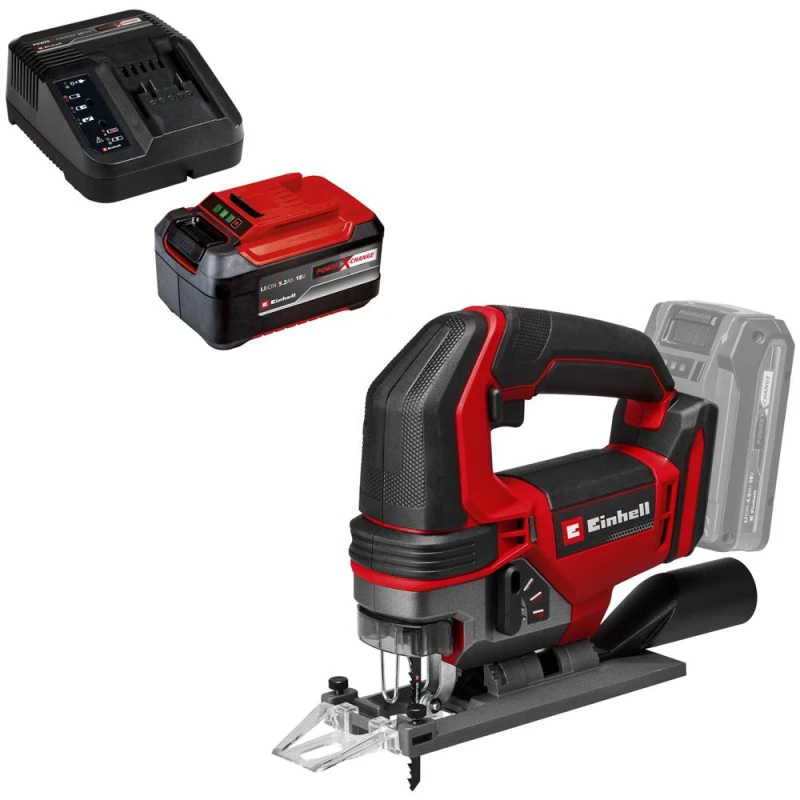 Image of Einhell TE-JS 18/100 Li 18v Cordless Jigsaw 1 x 5.2ah Li-ion Charger No Case TE-JS 18/100 L