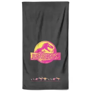 image of Jurassic Park Neon Logo Beach Towel