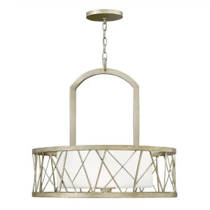 Image of 3 Light Ceiling Pendant Chandelier Silver Leaf, E27