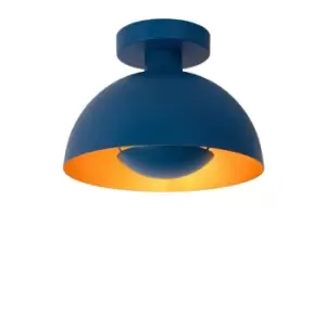 image of Siemon Modern Flush Ceiling Light - Ø25cm - 1xE27 - Blue