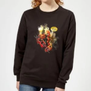 Image of Marvel Deadpool Outta The Way Nerd Womens Sweatshirt - Black - XL