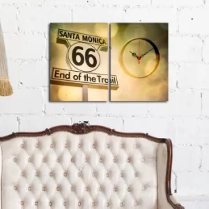 Image of 2P3040CS-150 Multicolor Decorative Canvas Wall Clock (2 Pieces)