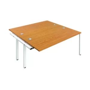 Image of Jemini 2 Person Extension Bench Desk 1400x1600x730mm Nova Oak KF808985