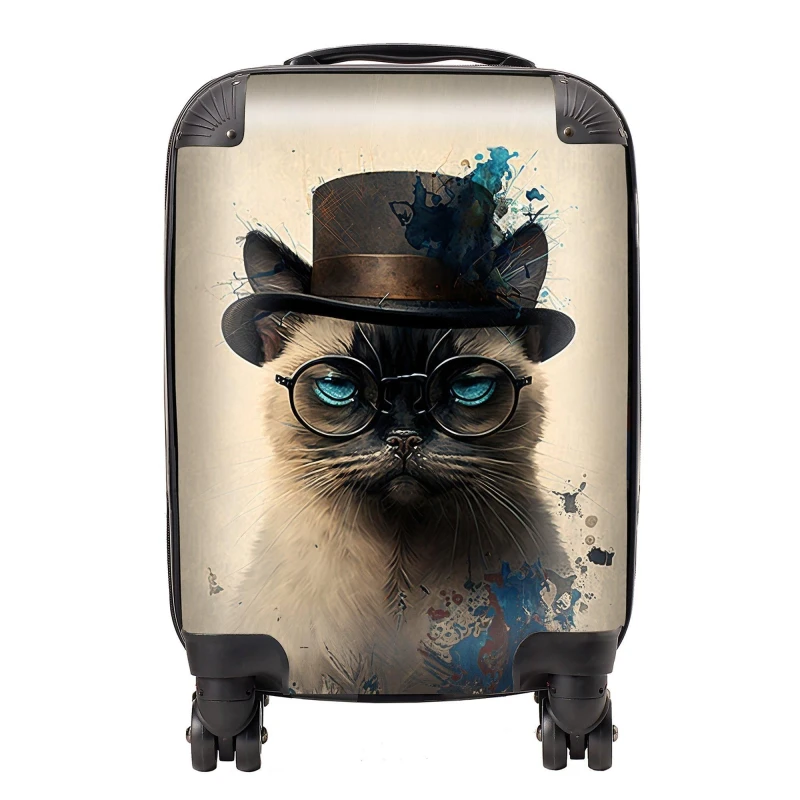 Image of Warren Reed - Designer Siamese Cat Splashart Suitcase Size: Large Multicolor Unisex Large