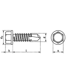 Image of 6.3X19MM Hex Washer Head Self-drilling Screws BZP