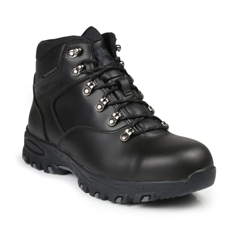 Image of Regatta Gritstone Waterproof Steel Toe Cap Safety Work Boo - Black 8