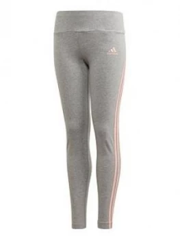 image of Adidas Girls 3-Stripes Tight - Grey Heather