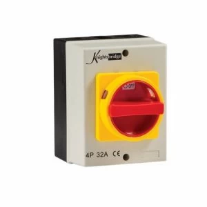 Image of KnightsBridge 32A 4 Pole 230V-415V IP65 Industrial Rotary Isolator