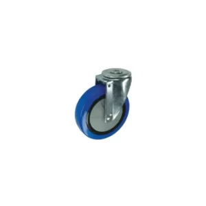 Swivel Bolt Hole 75MM Blue Rubber Tyre