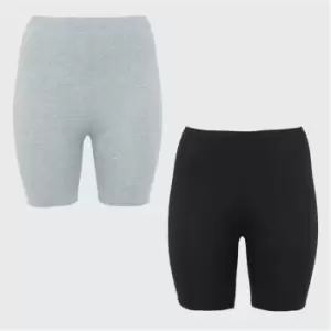Image of I Saw It First Plus Size Basic Cycling Shorts 2 Pack - Black