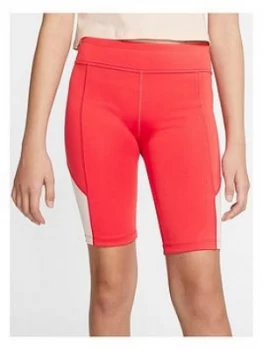 Nike Older Girls Trophy Cycling Running Shorts - Red