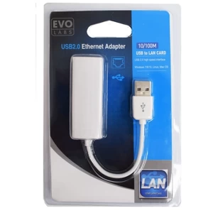 image of Evo Labs 10/100 USB 2.0 to Ethernet Adapter