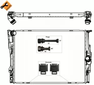 Image of NRF Engine radiator Brazed cooling fins 53473 Radiator, engine cooling,Radiator BMW,3 Touring (E91),3 Limousine (E90),1 Schragheck (E87),3 Coupe (E92)