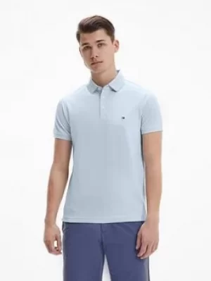 Image of Tommy Hilfiger 1985 Slim Fit Polo Shirt, Breezy Blue, Size S, Men