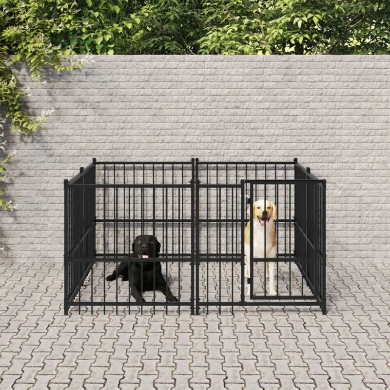 Image of VIDAXL Outdoor Dog Kennel Steel 3.75 m² Vidaxl 8720287215646
