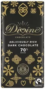 image of Divine 70% Dark Chocolate 100g - Pack of 3