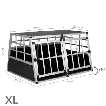 image of Dog Car Crate Aluminium Sturdy Transport Box Hundetransportbox XL (de) - Cadoca