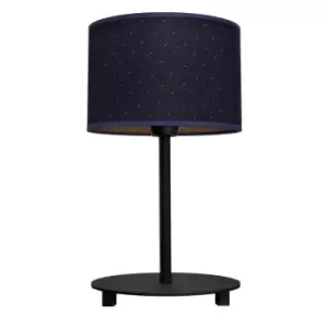 image of Abba Table Lamp With Round Shade Dark Blue, Gold, Black 20cm