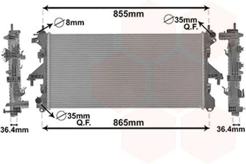 Image of VAN WEZEL Engine radiator VAN WEZEL 40002304