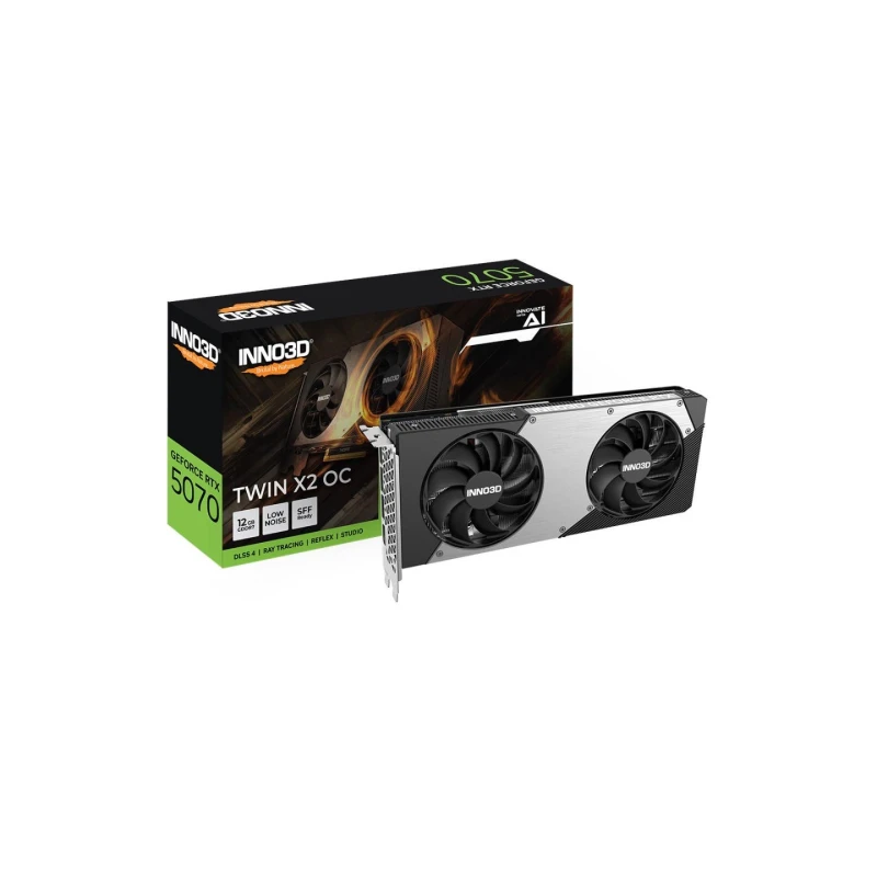 Image of INNO3D GeForce RTX 5070 12GB TWIN X2 OC GDDR7 Graphics Card - Black - N50702-12D7X-195064N