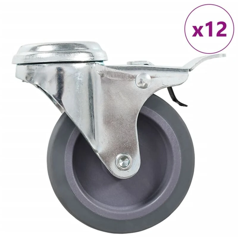 Image of VIDAXL 12 pcs Bolt Hole Swivel Casters 75mm Vidaxl 8719883716497