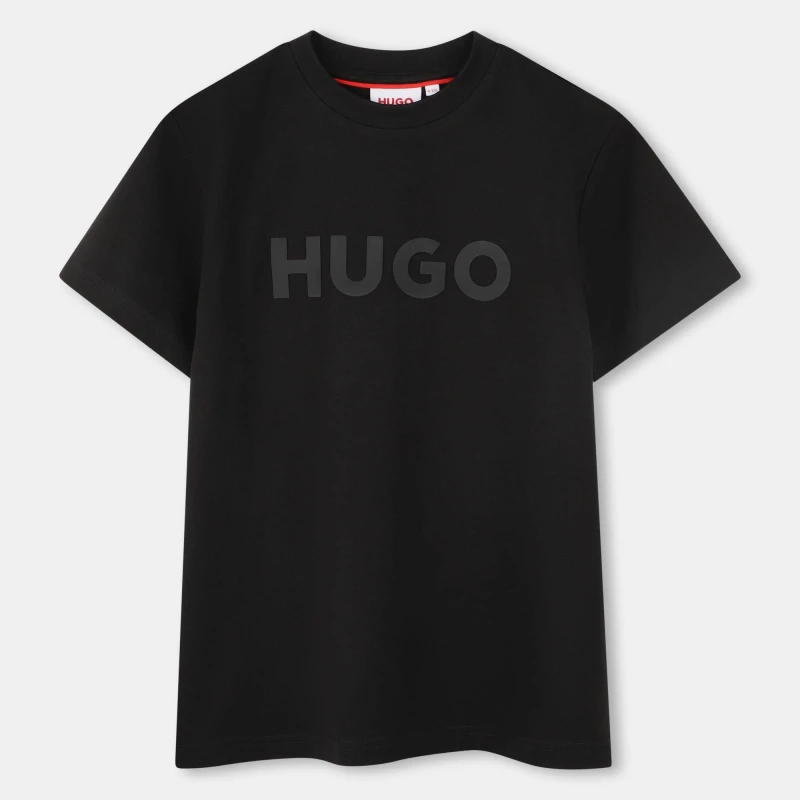 Image of HUGO Hugo Logo T-Shirt Regular Fit T-Shirts 6Y Black 58548103155