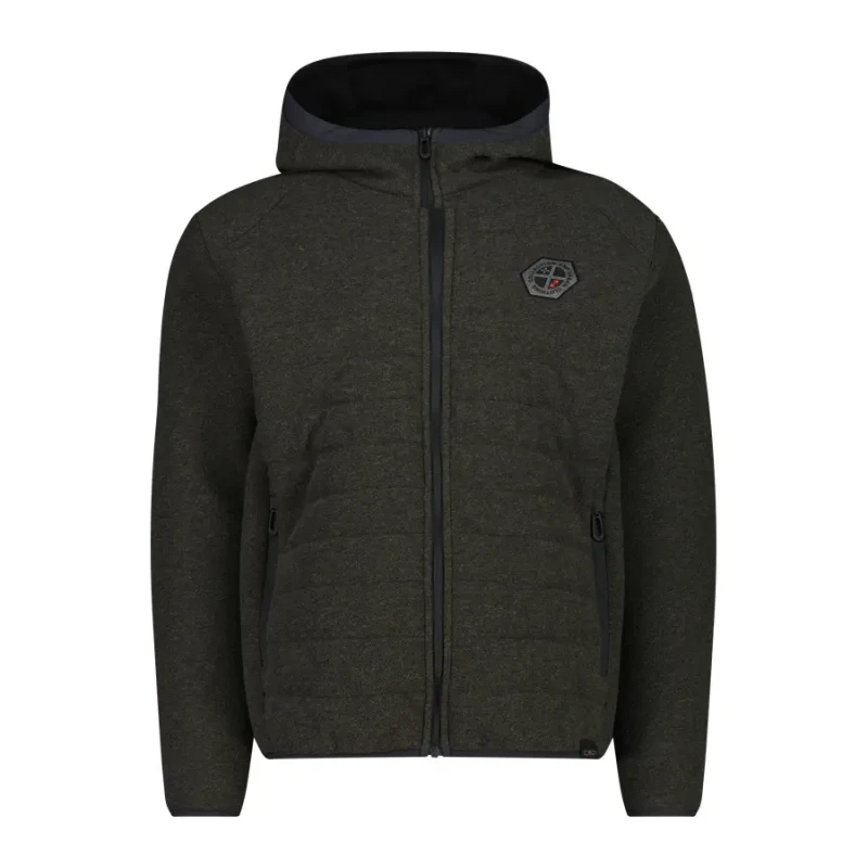 Image of CMP Hooded puffer jacket CMP Knit Tech Noir Male 4XL