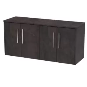 Hudson Reed Juno 1200mm Wall Hung 4 Door Vanity & Worktop - Metallic Slate