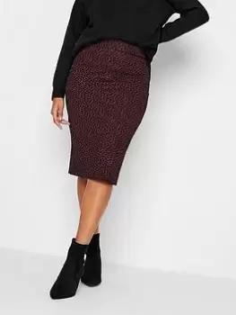 Image of M&Co Animal Jacquard Midi Skirt - Berry, Red, Size 18, Women