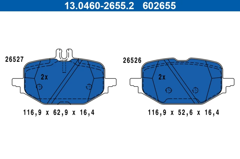 Image of Brake pad set ATE 13.0460-2655.2