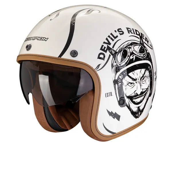 Image of Scorpion Belfast Evo Romeo Cream Black Jet Helmet L
