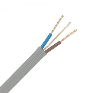 Image of Zexum Grey 6mm 46A Brown Blue Twin and Earth TnE 6242Y Flat PVC Harmonised Lighting Power Cable - 1 Meter