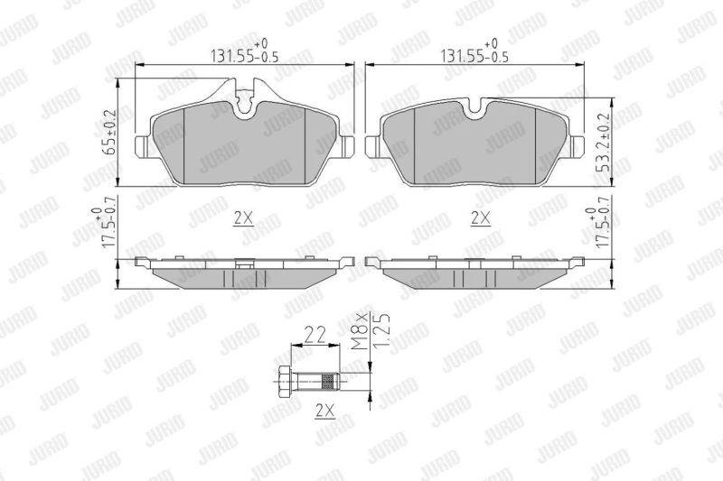 Image of Brake pad set JURID 573733J