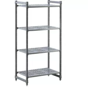 image of Plastic boltless shelving unit system, shelf WxD 835 x 540 mm, standard shelf unit, width 915 mm, slotted base