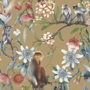 Image of Organic Textures Lemur Gold Wallpaper