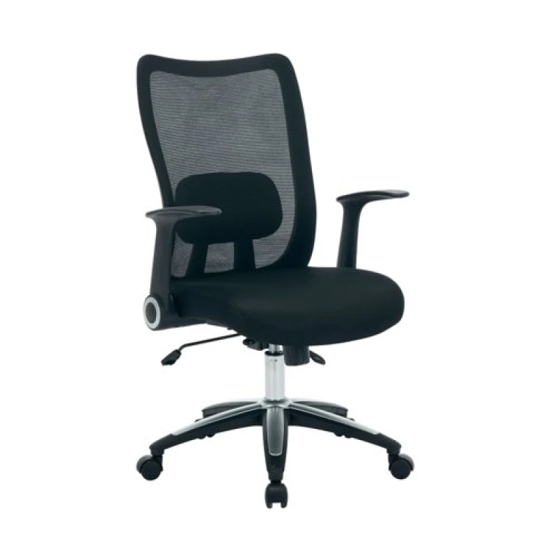 Image of Jemini Zumo Mesh Back Chair with Folding Arms Black KF70318