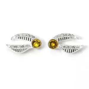 Image of Sterling Silver Golden Snitch Stud Earrings with Crystal Elements