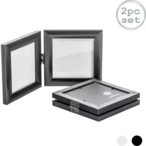 Image of Nicola Spring - Folding 2 Photo Frames - 4 x 4' - Black - Pack of 2