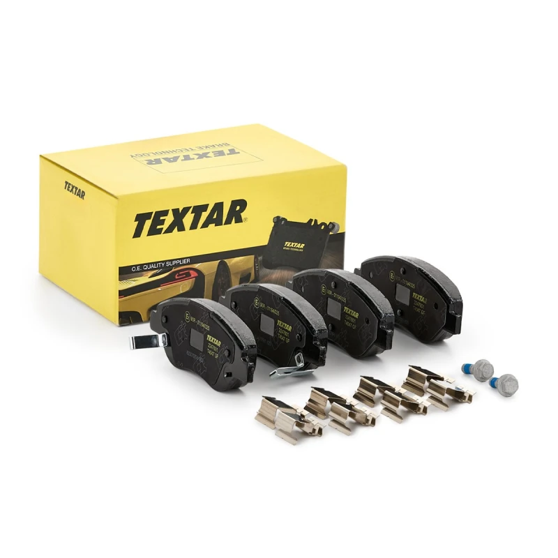 Image of TEXTAR 2247601 Brake pad set Q+ with acoustic wear warning, with accessories, with brake caliper screws Brake Pad Set,disc brake (402)