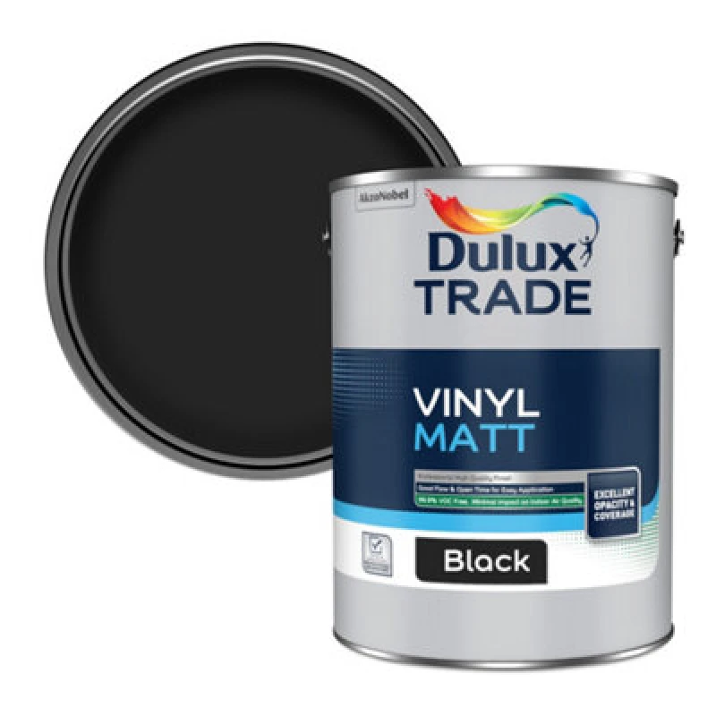 Image of Dulux Trade Heritage Black Velvet Matt Wall Paint, 5L