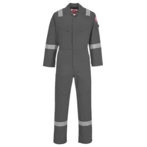 Image of Biz Flame Mens Flame Resistant Super Lightweight Antistatic Coverall Grey Medium 32"