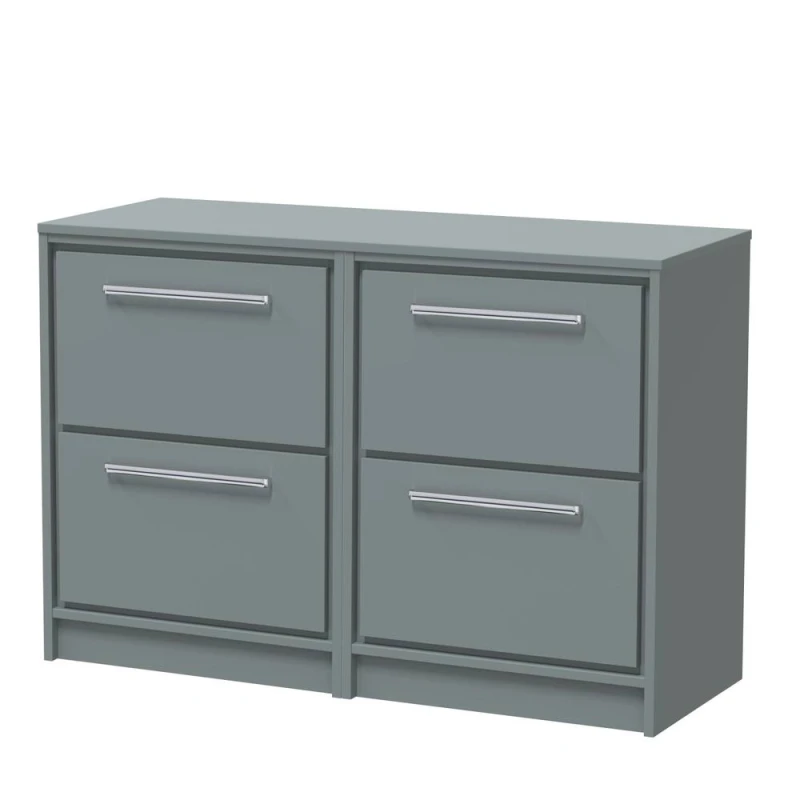 Image of Balterley 1200mm Floor Standing 4-Drawer Vanity with Worktop - Coastal Grey Grey Unisex
