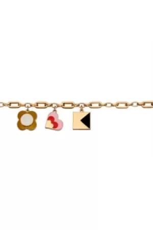 image of Ladies Orla Kiely Gold Plated Charm Bracelet B4947