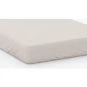 image of 100% Cotton 200 Thread Count Fitted Sheet Deep 15" King Ivory