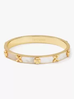 Image of Kate Spade Heritage Bloom Hinged Bangle, Cream/Gold, One Size
