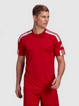 Image of Adidas Mens Squad 21 Short Sleeved Jersey, Red, Size XL, Men