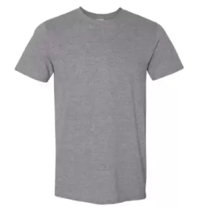 image of Gildan Mens Short Sleeve Soft-Style T-Shirt (S) (Graphite Heather)