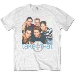 image of Take That - Group Hug Mens Large T-Shirt - White