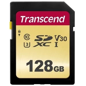 image of Transcend 128GB SDHC Class 10 UHS-I U3 Flash Card