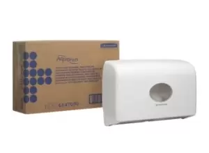 image of Kimberly Clark White Plastic Toilet Roll Dispenser, 300mm x 470mm x 130mm